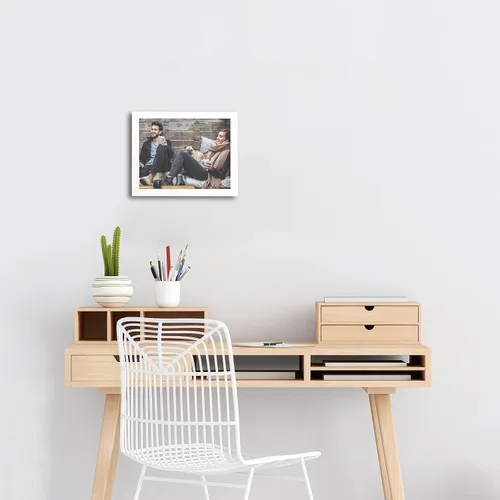Miniatura 2 de Marcos de fotos de 8 x 10 pulgadas o 5 x 7 pulgadas con paspartú, estante de mesa o montaje en pared vertical u horizontalmente, tapete de vidrio