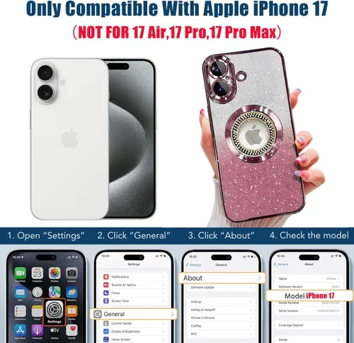 Miniatura 145 de Misscase Funda magnética con purpurina para iPhone 11 compatible con MagSafe, protección completa, delgada, a prueba de golpes, antiarañazos