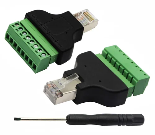 Miniatura 8 de CGTime - Conector macho RJ45 a 8P 8C hembra tipo tornillo terminales Ethernet red Plug Cable para AV CCTV UTP DVR Cat5 Cat5e Cat6 Cat7 en línea