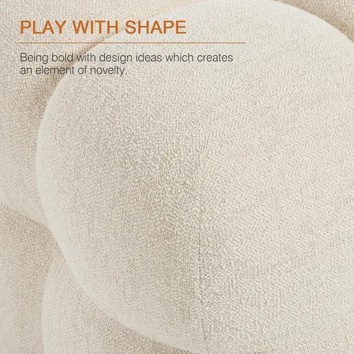 Miniatura 3 de Zesthouse Puf cuadrado otomano, moderna silla de tocador sin respaldo para dormitorio, taburete de lino beige, reposapiés tapizado para sofá, mesa