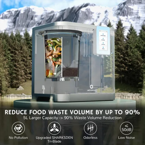 Miniatura 4 de Airthereal Revive R800 - Compostador eléctrico inteligente WiFi de 5 litros, sin olor, autolimpiante, 3 modos para un compostaje eficiente, reduce
