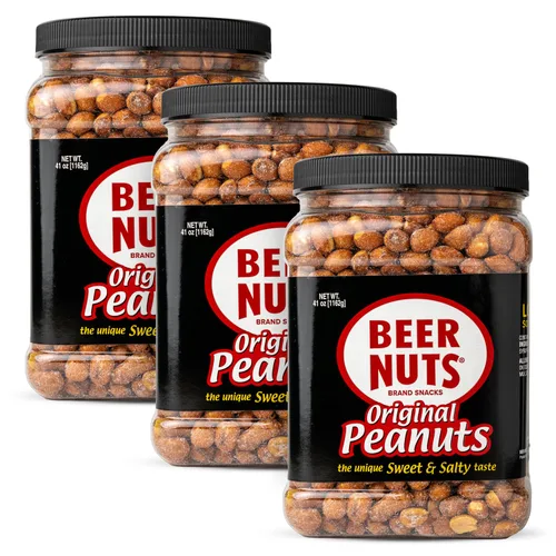 Miniatura 12 de BEER NUTS Original Peanuts - Nueces de barra dulces y saladas, sin gluten, kosher, bocadillos de maní bajos en sodio hechos en los Estados Unidos