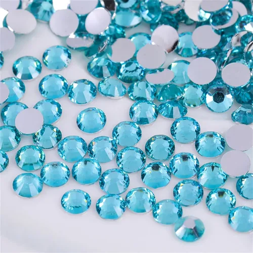 Miniatura 47 de 3000 unidades de diamantes de imitación termoadhesivos SS6 de 2mm con parte posterior plana, gemas de cristal de vidrio transparente redondas
