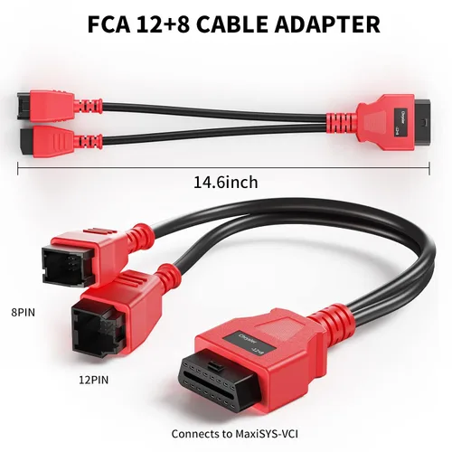 Miniatura 4 de Adaptador de cable FCA 12+8 para Chrysler 12+8 conector de cable de programación, OBD2 adaptador de cable de derivación de seguridad