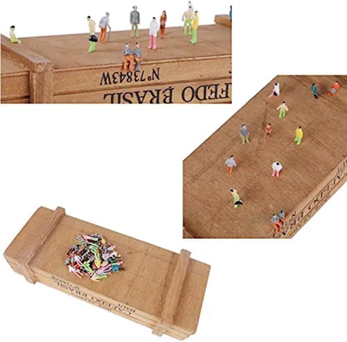 Miniatura 2 de Figuras de resina de 100 piezas de escala HO, juego de personas de modelo pintado mixto, personas coloridas sentadas y de pie para tren, parque
