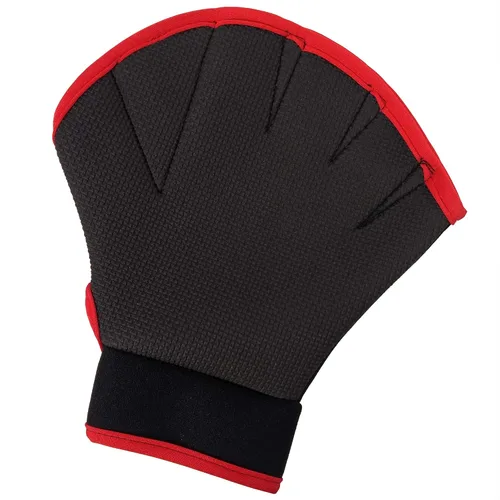 Miniatura 2 de Guantes de Resistencia para Natación Flow - Guantes con Membranas para Aeróbicos Acuáticos, Fitness Acuático y Entrenamiento de Natación Negro/Rojo