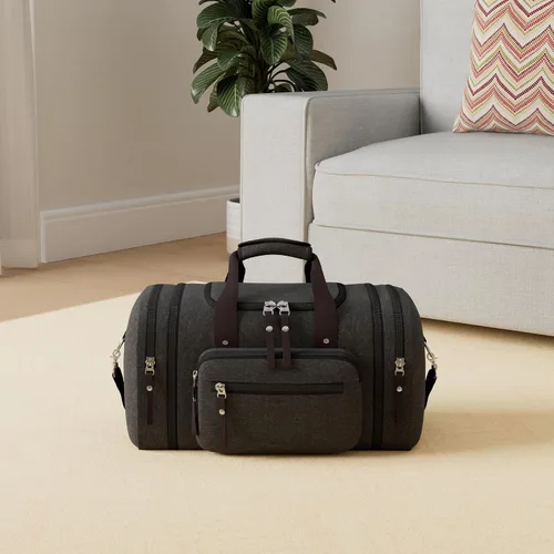 Miniatura 2 de Bolsa de lona expandible para hombres de viaje, bolsa de viaje para el fin de semana, bolsa de viaje para hombre, bolsa de lona para gimnasio