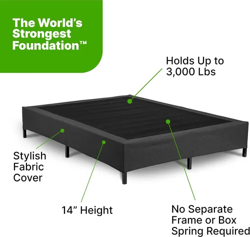 Miniatura 4 de GhostBed Colchón clásico de espuma viscoelástica de 11 pulgadas con plataforma de metal, base de cama con soporte de listones, sensación firme