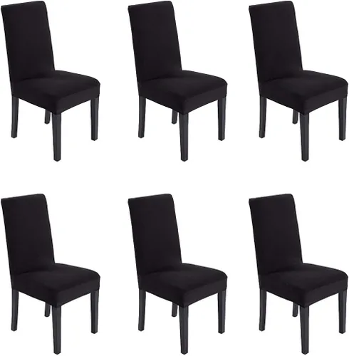 Miniatura 19 de Funda protectora de tela de elastano elástica extraíble y lavable para silla de comedor (color aguamarina, 6)
