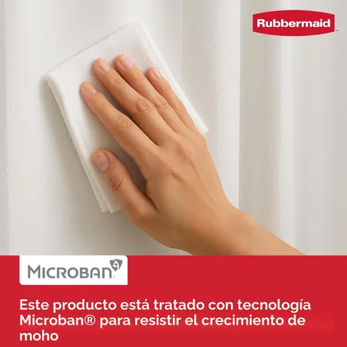 Miniatura 3 de Rubbermaid Forro de cortina de ducha transparente, forro de ducha de PEVA resistente al agua para baño, con imanes y ojales gris carbón inoxidables