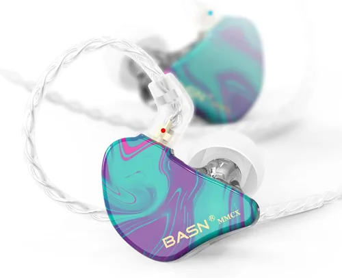Miniatura 8 de BASN MMCX - Auriculares intraurales con monitor de oído, auriculares IEM de triple driver para músico y baterista, auriculares estéreo HiFi