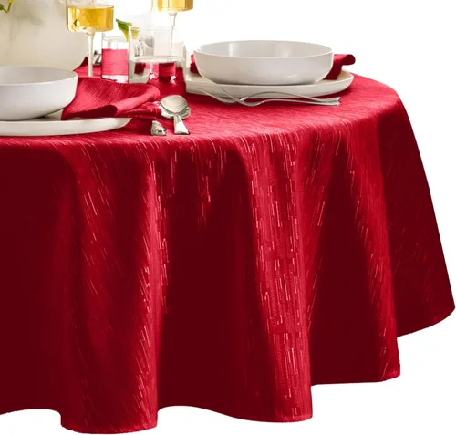 Miniatura 33 de Elrene Home Fashions - Mantel Continental de textura sólida resistente al agua, manchas y arrugas, 70 pulgadas, redondo, color gris pardo