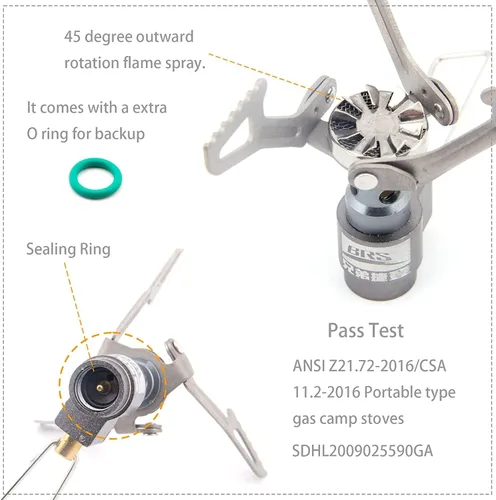 Miniatura 3 de BRS Stove BRS 3000T Estufa de Titanio Ultraligera para Mochileros Estufa Portátil de Propano para Camping Estufa de Gas Quemador de Gas Estufa