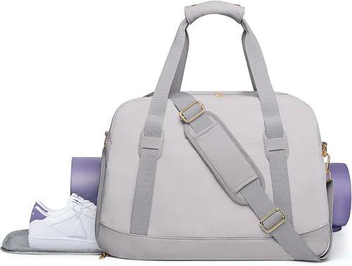 Bolsa deportiva de gimnasio para mujer, bolsas de entrenamiento deportivas con compartimento para zapatos y bolsillo húmedo, pequeñas bolsas de