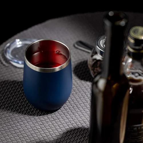 Miniatura 7 de COMOOO Paquete de 16 vasos de vino de acero inoxidable con tapa y pajita, 12 onzas, doble pared aislada al vacío, sin tallo para bebidas calientes