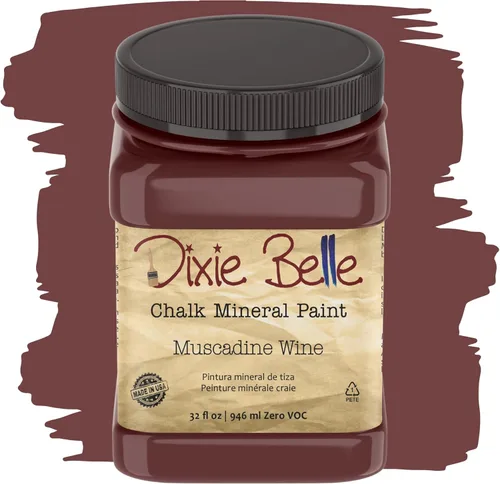 Miniatura 155 de Dixie Belle Paint Company - Pintura con acabado de tiza para muebles, color negro (Caviar), 1 galón, 128 fl oz, pintura mineral color rosa intenso