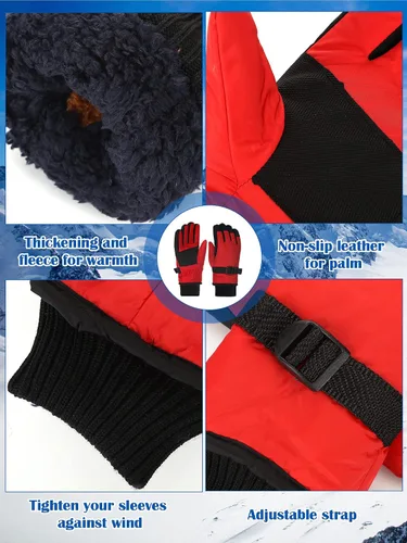 Miniatura 4 de Sombrero de invierno resistente al viento y guantes de esquí y snowboard transpirables con forro de invierno para clima frío unisex pasamontañas
