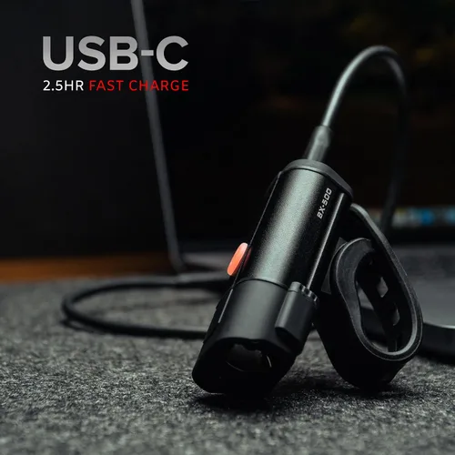 Miniatura 5 de BX-500 Potentes luces USB-C para bicicleta delanteras y traseras - Nuevo LED de 500 lúmenes - Juego de faros y luces traseras de bicicleta