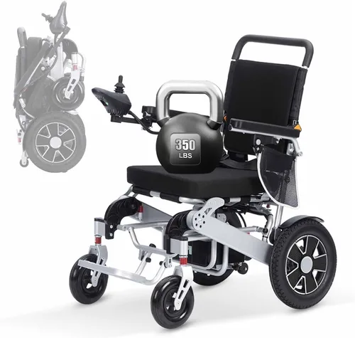 Miniatura 13 de Silla de ruedas eléctrica, ligera y portátil para adultos, sillas de ruedas motorizadas de 500 W, alcance de viaje de 25 millas de largo, silla