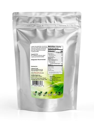 Miniatura 2 de Polvo orgánico de bayas de acai de alta calidad, 5 libras, superalimento liofilizado, cultivado en Brasil, increíble polvo de frutas para jugo