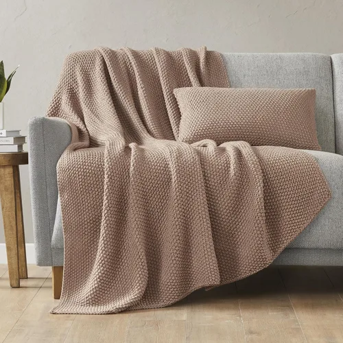 Miniatura 5 de Ink+Ivy Bree - Funda de almohada de punto de textura suave, funda decorativa europea, diseño de estilo de vida de cabaña para sofá, cama, sala