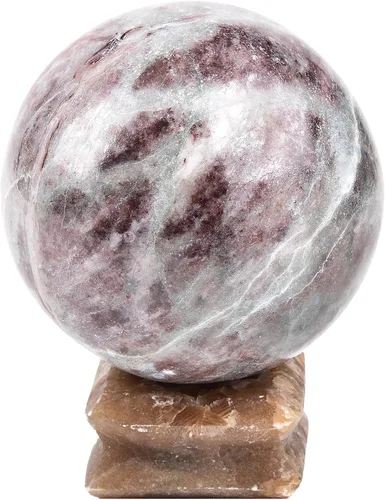 Miniatura 14 de AMOYSTONE Esfera de Fluorita Verde Esfera de Adivinación con Soporte de Madera Bola Decorativa Cristales Naturales de Curación Esfera para Feng Shui