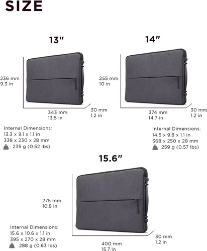 Miniatura 7 de Lenovo Urban - Funda para laptop de 15.6 pulgadas para laptop, portátil, tableta, compatible con MacBook Air/Pro, resistente al agua, color gris