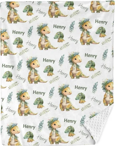 Miniatura 28 de Mantas de bebé personalizadas para niños, manta de felpa suave de doble capa con respaldo de puntos, manta personalizada de oso minky, manta de bebé