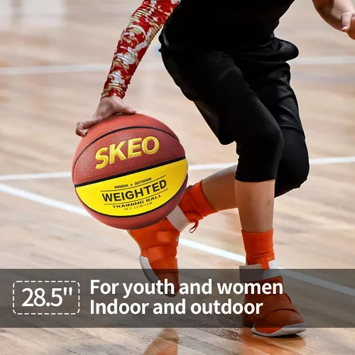 Miniatura 4 de SKEO Weighted Basketball, 2.2/3/3.3LBS 28.5"/29.5" Trainer Heavy Basketballs Made of Composite, Indoor Outdoor Training Ball for Improving Handling