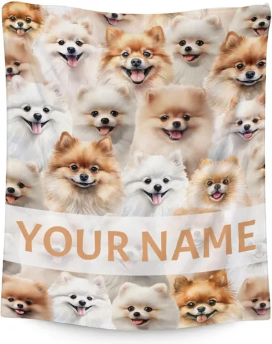 Miniatura 16 de Manta de Pomerania para niñas, tamaño de regazo de 30 x 40 pulgadas, manta de felpa suave y mullida, manta rosa para perro para sala de estar