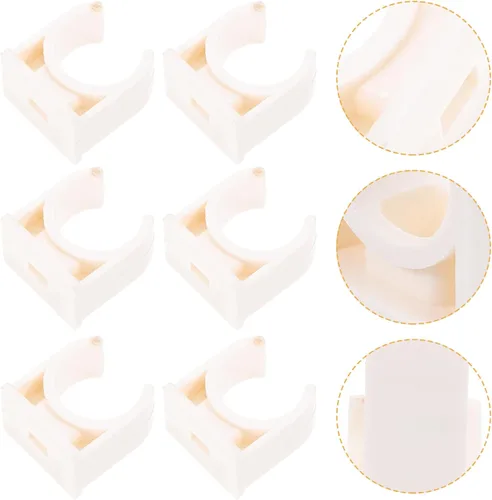 Miniatura 8 de Yardwe Abrazaderas de tubo de PVC de 1/2 pulgada, 200 piezas de soporte de tubo blanco en forma de U para fontanería, gas, instalación de agua