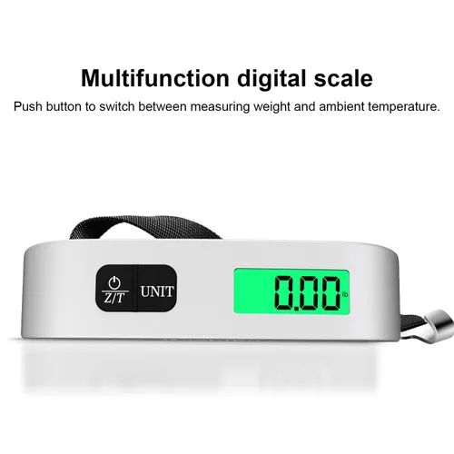 Miniatura 6 de Raabiko Báscula digital para equipaje (paquete de 2), báscula digital de peso para equipaje con sensor de temperatura, pintura de goma, 110 libras