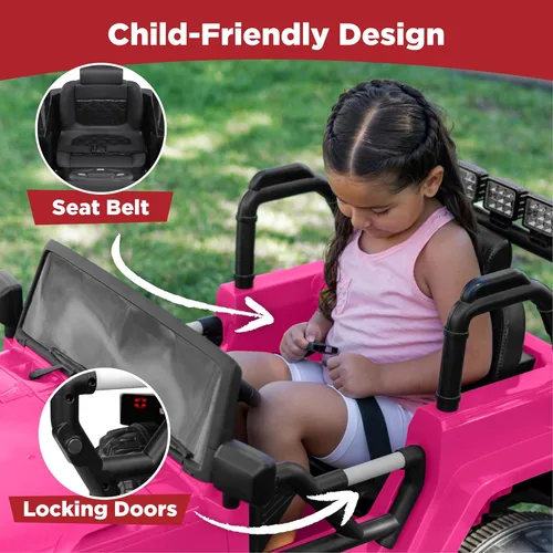 Miniatura 5 de Best Choice Products Camión de paseo para niños de 12 V, auto de juguete a batería con suspensión de resorte, control remoto, 3 velocidades, luces