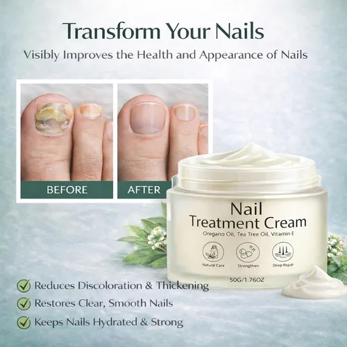 Miniatura 5 de Crema de tratamiento de uñas, crema reparadora de uñas para uñas dañadas, agrietadas, delgadas, con aceite de árbol de té, aceite de orégano