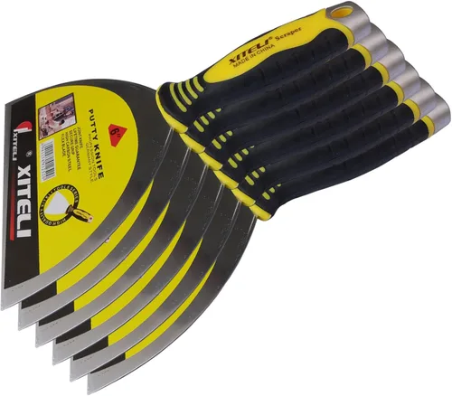 Paquete de 6 espátulas de masilla, cuchillos de masilla de 6 pulgadas con mango ergonómico de plástico para pegar pintura, pared, azulejos,
