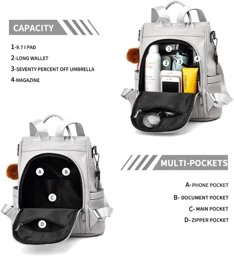 Miniatura 4 de CHERUTY Women Backpack Purse PU Leather Anti-theft Casual Shoulder Bag Fashion Ladies Satchel Bags