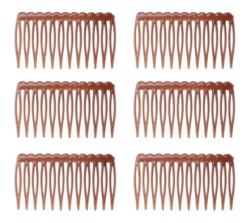Miniatura 8 de 6 peines laterales de pelo de 12 dientes, 2.4 x 1.4 pulgadas, accesorios para mujeres y niñas, cabello largo fino, grueso, para bodas, fiestas