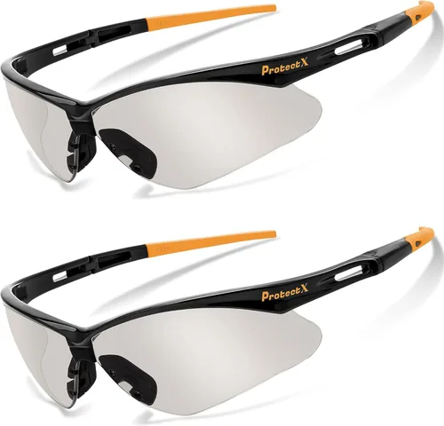 Miniatura 28 de ProtectX Gafas de seguridad para hombres y mujeres, lentes de sol de seguridad con lentes antivaho resistentes a los arañazos, agarres Skywalker