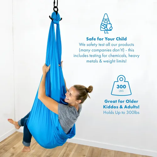 Miniatura 2 de Harkla Columpio sensorial para niños y adultos, soporta 300 libras, columpio sensorial para interiores y exteriores para un efecto calmante similar