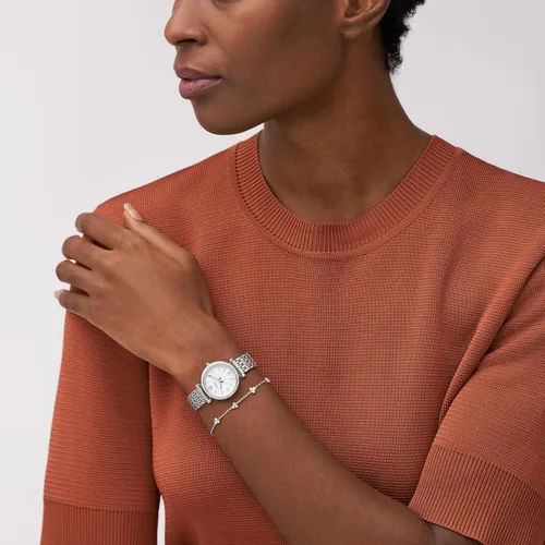 Miniatura 4 de Fossil Carlie - Reloj pequeño de mujer con correa de acero inoxidable o cuero