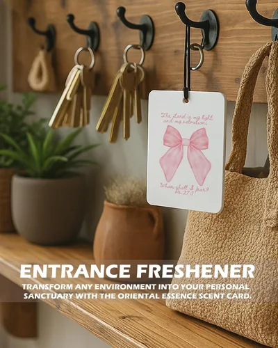 Miniatura 7 de Ambientador de Aire de Coche de Colonia Cristiana Floral Rosa 4 Piezas, Coquette Preppy Lazo Rosa Flor Colgante Ambientador de Aire para Coches Baño
