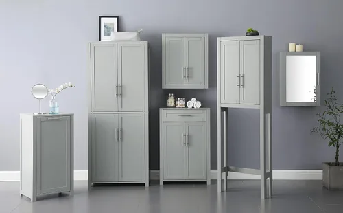 Miniatura 11 de Crosley Furniture Savannah Armario de almacenamiento para baño montado en la pared con estantes para medicinas, Gris