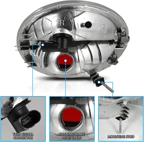 Miniatura 5 de AmeriLite Luces traseras cromadas transparentes Altezza para Volkswagen Beetle 1998-2005 - lado del pasajero y del conductor Cromo