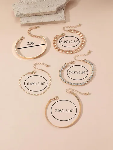 Miniatura 12 de Long tiantian Pulsera de oro gruesa para mujer, pulseras de oro delicadas, pulseras para mujer, pulseras apilables de eslabones de cadena