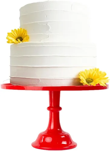 Miniatura 6 de Sprinkles & Confetti Soporte para pastel de melamina rosa bebé de 11 pulgadas, exhibición de postres reutilizable para el día de San Valentín, 4
