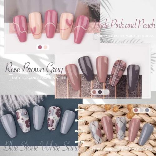 Miniatura 5 de Gellen Kit de esmalte de uñas en gel, 6 colores grises Nude, diseño popular de arte de uñas, pasteles clásicos, tonos naturales, esmalte de gel