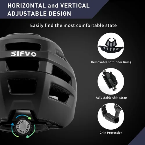 Miniatura 4 de Casco de bicicleta, cascos de bicicleta SIFVO para hombres y mujeres, casco de bicicleta de montaña con visera, cascos para adultos a jóvenes, casco