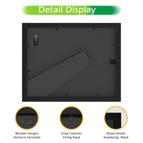 Miniatura 3 de FrameWorks - Paquete de 2 - Marcos clásicos de madera para documentos y diplomas de 8.5 x 11 pulgadas con vidrio templado - Negro