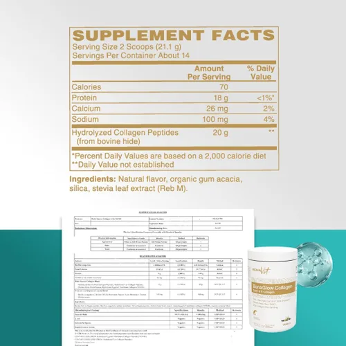 Miniatura 3 de Polvo de péptidos de colágeno - Alta dosis de 0.71 oz de colágeno + 0.63 oz de proteína - Colágeno hidrolizado tipo I y III con probióticos
