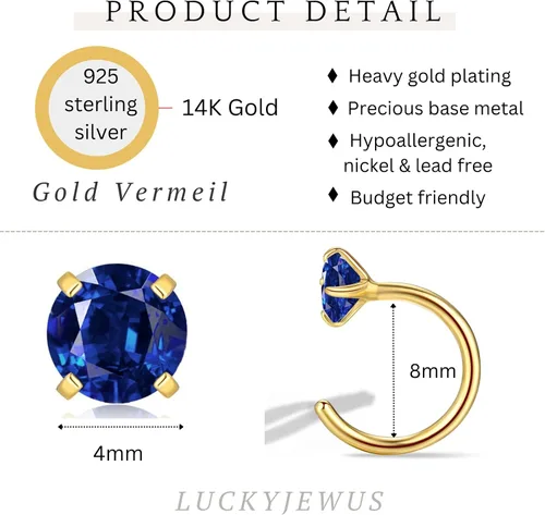 Miniatura 58 de 925 Sterling Silver Small Huggie Half Hoop Earrings for Women